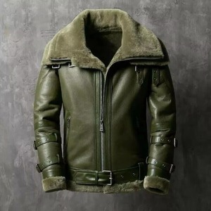 Men's Pilot Bomber Flight Fighter <b>Jacket</b> <b>Sheepskin</b> Genuine Leather <b>Jacket</b> for Men customized made - Product Image 3