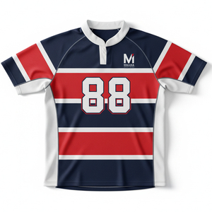 Ensembles d'uniformes de rugby personnalisés imprimés par sublimation à prix d'usine, maillots et shorts de rugby professionnels unisexes, séchage rapide, antibactériens - Product Image 1