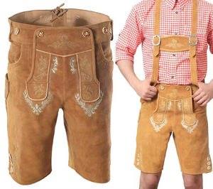 Pantalones Cortos de Cuero Lederhosen Bávaros Personalizados de Primera Calidad para Hombre, Traje Tradicional Alemán para Oktoberfest - Product Image 1