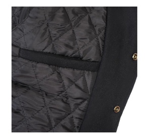 Chaqueta Varsity de Diseño Nuevo con Mangas de Cuero, Chaqueta Varsity Negra Bordada de Béisbol, Chaquetas Varsity de Lana al por Mayor para Invierno - Product Image 4