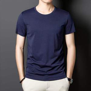Cotton T Shirts Basic Solid Color Short-Sleeve Gym Casual Men's T-shirts Wholesale - Product Image 2