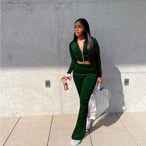 Ensemble de survêtement deux pièces en velours coréen pour femme, avec pantalon large à capuche, idéal pour le sport, les loisirs et la maison - Product Image 5