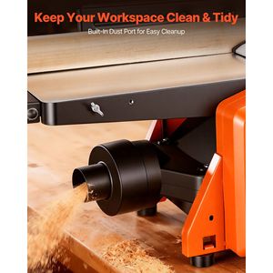 Fresatrice per legno da banco a spirale da 8 pollici, 2 HP, 8500 RPM, con testa di taglio a 18 lame, estensibile in alluminio pressofuso per giuntatrici a dita per la lavorazione del legno - Product Image 6