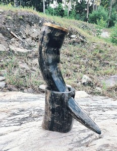 Cuerno Vikingo para Beber con Soporte, Hecho a Mano, Cuerno de Buey Pulido, para Cerveza, Hidromiel, Decoración para Festivales, Regalo, Artículo Coleccionable - Product Image 1