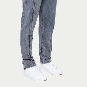 Men Acid Wash Tracksuit Vintage Washed Two Piece <b>Set</b> with Zip Jacket and <b>Matching</b> <b>Joggers</b> for Streetwear Style - Product Image 5
