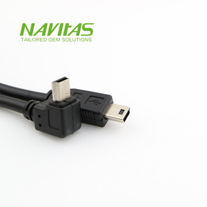 สายเคเบิลตัวผู้ไปยังตัวผู้ขนาดมินิ USB B ตัวเชื่อมต่อมุมขวา28AWG สาย2725 - Product Image 4