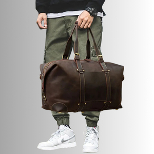 Sac de voyage personnalisé en cuir véritable pour homme, sac de sport en cuir de vachette Crazy Horse, le meilleur sac de voyage - Product Image 5