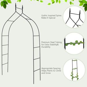 Arco Gotico in Acciaio a Rosa - 2,4 m di Altezza - Traliccio da Giardino e Cancello - Product Image 3