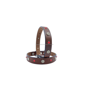 Handmade Superior Quality 100% Genuine Leather <b>Dog</b> <b>Collar</b> With Rose Stud Wholesale Supplier Manufacturer Saman Exports - Product Image 4