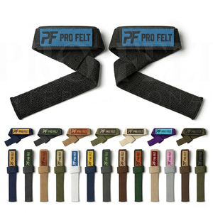 Sangles de levage personnalisées OEM ODM avec support de poignet rembourré pour la musculation, le fitness, la force athlétique et l'entraînement de soulevé de terre - Product Image 1