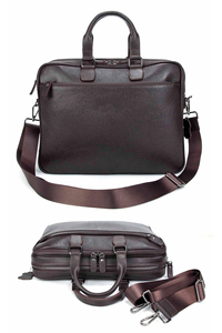 Genuine Leather Briefcase for Men Laptop <b>Bag</b> <b>Computer</b> Office Business <b>Bag</b> Pack Shoulder Brief case <b>Bags</b> Carry Surface Slim Smart - Product Image 2