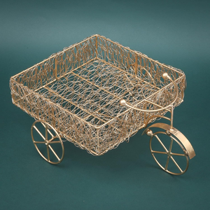 Eco-Friendly Modern Metal Meshwire Multipurpose Cycle <b>Hamper</b> Fancy <b>Basket</b>/Tray/Platter for Packing <b>Gifting</b> Decoration - Product Image 4