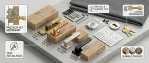 Modern Square Rose <b>Door</b> Handles <b>Lock</b> Set Ambidextrous Touch Control Easy Installation Premium Minimalist Design <b>Door</b> <b>Doors</b> - Product Image 3
