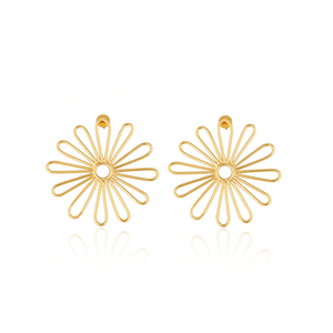 Boucles d'oreilles clous en laiton vintage faites à la main pour femmes, bijoux bohèmes uniques, idées cadeaux, boucles d'oreilles florales en laiton de haute qualité, commande en gros - Product Image 1