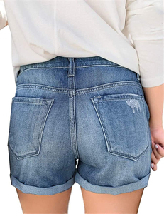 Shorts en jean déchirés pour femmes, plusieurs couleurs, super tendance 2026, coupe crayon sexy, service OEM - Product Image 3