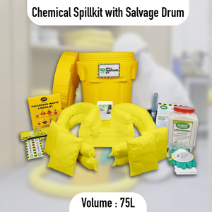 75L Chemical Spill Kit with Salvage Drum Hazardous Material Spill Containment Absorbent Kit for Industrial Emergency Response - Product Image 2