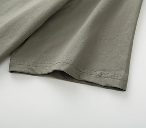 Camiseta Larga para Hombre, Cuello Redondo, Manga Corta, Largo Extendido, Transpirable, 100% Algodón, Estilo Urbano, Corte Holgado - Product Image 6