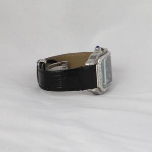Elegante Reloj de Lujo con Correa Negra, Esfera Cuadrada Analógica, Adornos de Diamantes, Movimiento de Cuarzo Moissanite para Colecciones Minoristas - Product Image 5