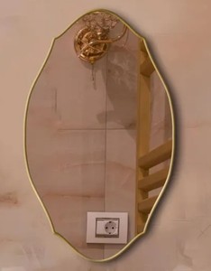 Espejo de Pared con Marco de Madera Dorado Antiguo – Decoración Boho para el Hogar - Product Image 3