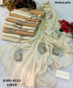 Pañuelo de Encaje Floral de Algodón y Chifón para Mujer, Tela Suave, Transpirable y Amigable con la Piel para Uso Diario en Exteriores en Invierno - Product Image 3