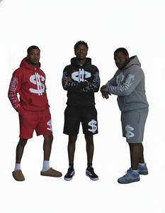 Conjunto de Sudadera y Pantalones Cortos Oversize Vintage con Estampado Serigrafiado, Personalizado con Pedrería en Toda la Superficie, Sudadera Corta con Cremallera y Pantalones Cortos para Hombre - Product Image 6