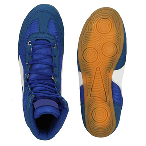 Chaussures de boxe montantes à scratch en cuir respirant pour adultes, équipement d'entraînement d'arts martiaux personnalisé unisexe de haute qualité - Product Image 4
