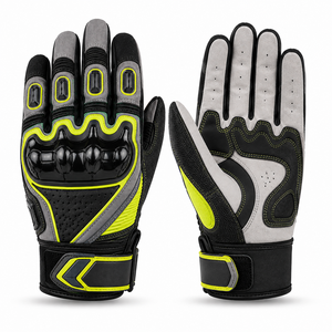Gants de moto professionnels pour l'été Fastrack |   Gants en cuir sur mesure à doigts entiers |   Gants de course durables et protecteurs, réglables - Product Image 4