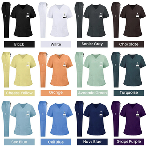 Conjunto de Uniforme Médico Unisex M&F, Ecológico, Tejido de Mezclilla, Cuello en V, Manga Corta, Diseño Personalizado OEM/ODM Disponible - Product Image 6