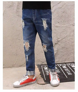 Custom Design Loose Fit <b>Jeans</b> Male Female Denim Pants Men Hot Sale <b>Jeans</b> Young Men Cotton <b>Elastic</b> Pant - Product Image 1
