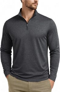 Zip collar <b>turtleneck</b> printed <b>sweater</b> cotton fleece sustainable winter sporty casual performance apparel Golf mens - Product Image 2