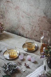 Regal Two Tone Brass <b>Coaster</b> Set Handcrafted Premium Round <b>Drink</b> <b>Coasters</b> Heat Resistant Table Protector Luxury Bar Gift - Product Image 6