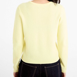 Suéter minimalista con cuello redondo y forro polar, transpirable, con botones, para mujer, liso, básico, para uso diario, sudadera cómoda de punto - Product Image 3