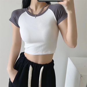 เสื้อครอปท็อปฮิปฮอปผู้หญิง XW ระบายอากาศ แห้งเร็ว ผ้าฝ้าย 100% รับสกรีนโลโก้ เสื้อยืดเจอร์ซีย์เนื้อแน่น สำหรับออกกำลังกาย วิ่ง ใส่ได้ในฤดูร้อน - Product Image 5