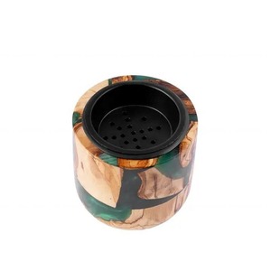 Brûleur à Bakhoor en bois et résine fait main, brûleur d'encens de luxe pour la décoration de la maison - Product Image 2