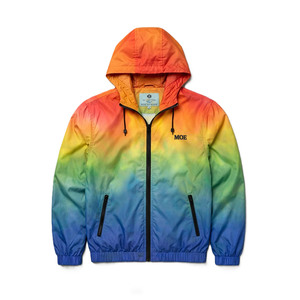 Veste coupe-vent streetwear personnalisée à dégradé pour hommes, logo personnalisé, veste de pluie légère en nylon, coupe-vent d'extérieur, vente en gros, MOQ - Product Image 4