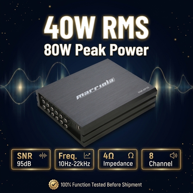 Factory Direct DSP-AP10 8 Channel Car DSP Amplifier 40W RMS Class AB for Vehicle Audio