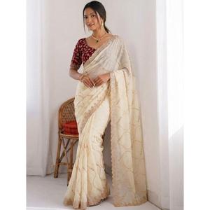 Premium Maheshwary Modern <b>Saree</b> with <b>Blouse</b> for Women Quick Dry - Product Image 1