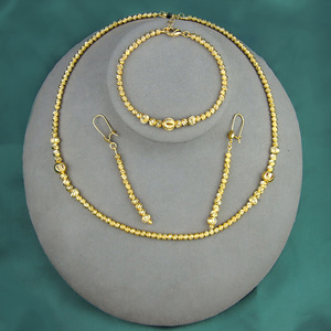 Conjunto de Joyería de Lujo con Cuentas de Oro de Dubái para Mujer, Collar Elegante Clásico de 21k, Juego de 3 Piezas para Novia, Boda o Fiesta - Product Image 2