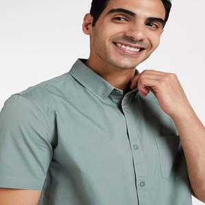 Chemises de travail personnalisées de haute qualité pour hommes Streetwear Broderie Respirant Anti-Rides Polyester Coton Logo Imprimé - Product Image 1