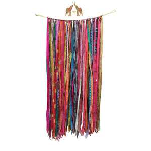 Elegant Silk Saree Door <b>Curtains</b> with Washable Decorative Fabric <b>for</b> Home Interiors Wedding Backdrops and Festive Celebrations - Product Image 1