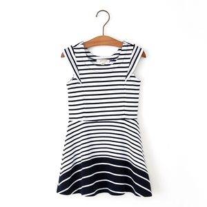 เดรสผ้าฝ้ายออร์แกนิคสำหรับเด็กพิมพ์ลายทางพรีเมี่ยม OTM OEM - Product Image 2