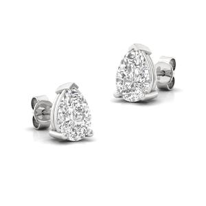 Gold 10K Gold Plated 0355ct Pear Cut Lab Grown Diamond <b>Infinity</b> Sparkle Solitaire <b>Earrings</b> Trendy Elegant Minimalist Jewelry - Product Image 4