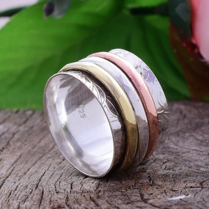 <b>Spinner</b> Band <b>Ring</b> 925 Sterling Silver Handmade Anxiety Relief <b>Ring</b> Jewelry - Product Image 3