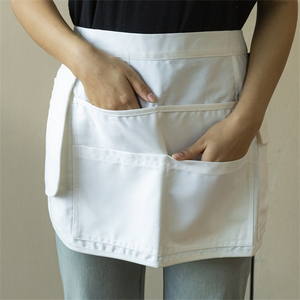 Tablier unisexe en coton tissé à manches courtes avec fermeture à boutons-pression et poches, personnalisable, le plus vendu en 2026, pour uniforme de restaurant, bar et barman - Product Image 1