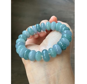 Classic Resin <b>Beaded</b> Charm <b>Bracelet</b> Water Drop Shape Women's Vintage Fashion Party Light Blue Green Tones Smooth Polished Finish - Product Image 3