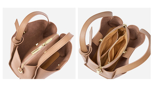 Bolsos de Mano de Moda para Mujer, Estilo Bandolera, Forma de Cubo, de Cuero Auténtico - Product Image 6