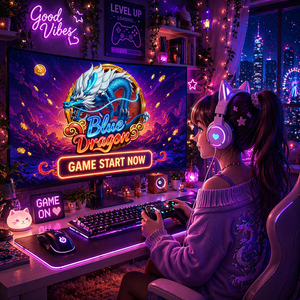 Blue Dragon High Metal pour bornes d'arcade, jeux de flipper et de pachinko, multi-joueurs, détection de mouvement, mini-design pour jeux électroniques - Product Image 1