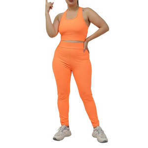 Conjunto de Yoga Sostenible de Alta Elasticidad sin Costuras de 2 Piezas para Mujer, Ropa Deportiva, Leggings de Cintura Alta, Conjunto de Leggings para Gimnasio, Ropa Deportiva a Prueba de Sentadillas - Product Image 3