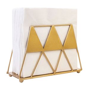 Porta Servilletas de Hierro Pulido Dorado de Diseño Minimalista para Decoración de Mesa, Centro de Mesa para Comedor, Almacenamiento para Hotel - Product Image 1