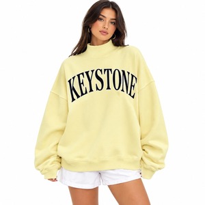 Compre una sudadera informal de alta calidad para mujer, de cuello alto simulado, holgada, cómoda, de manga larga, estilo relajado para el día a día - Product Image 2